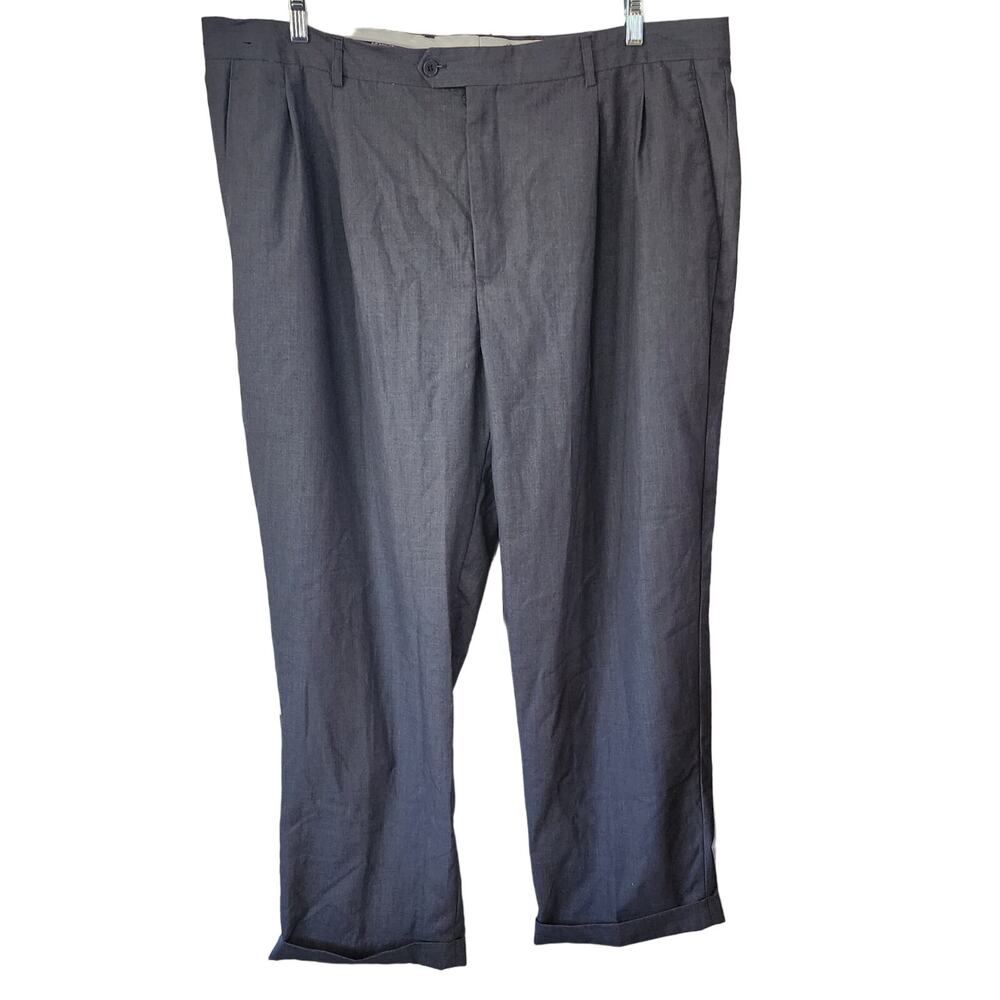 Riccardo Designed in italy Men's Pleated Cuffed Hem Gray Slacks Size 44